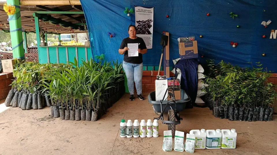 Beneficiaria del proyecto productivo - Fundación SEMDEAMOR